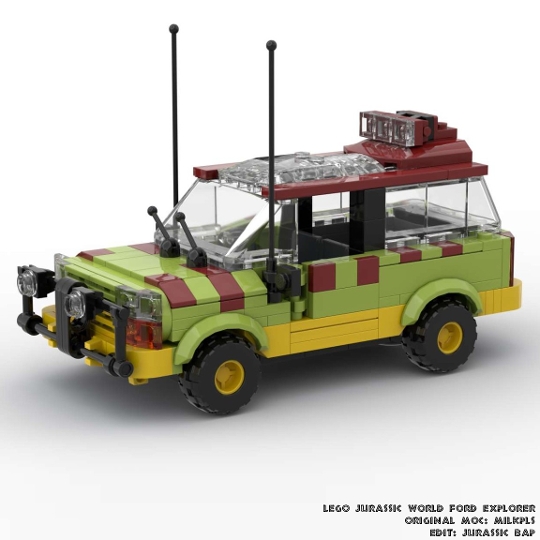 lego jurassic park tour car