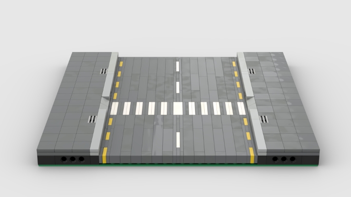 MILS Modular Road - (Straight Road With Crossing) from BrickLink Studio ...