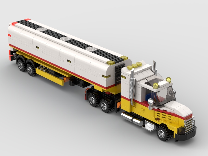 Shell Fuel Tanker Truck & Semi from BrickLink Studio [BrickLink]