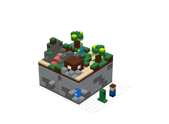 LEGO Minecraft, Micro World 21102 from BrickLink Studio [BrickLink]