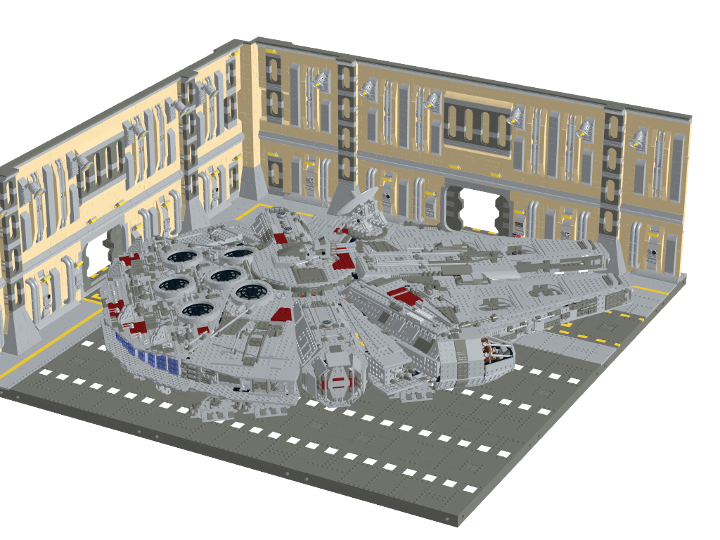 star wars millennium falcon docking bay from BrickLink Studio [BrickLink]